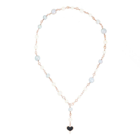 Maman et Sophie ROSARIO CORTO PERLE BIANCHE E GRIGIE