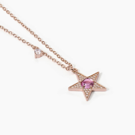 Mabina Girocollo Stella Rosato e Tormalina Sintetica STARLET