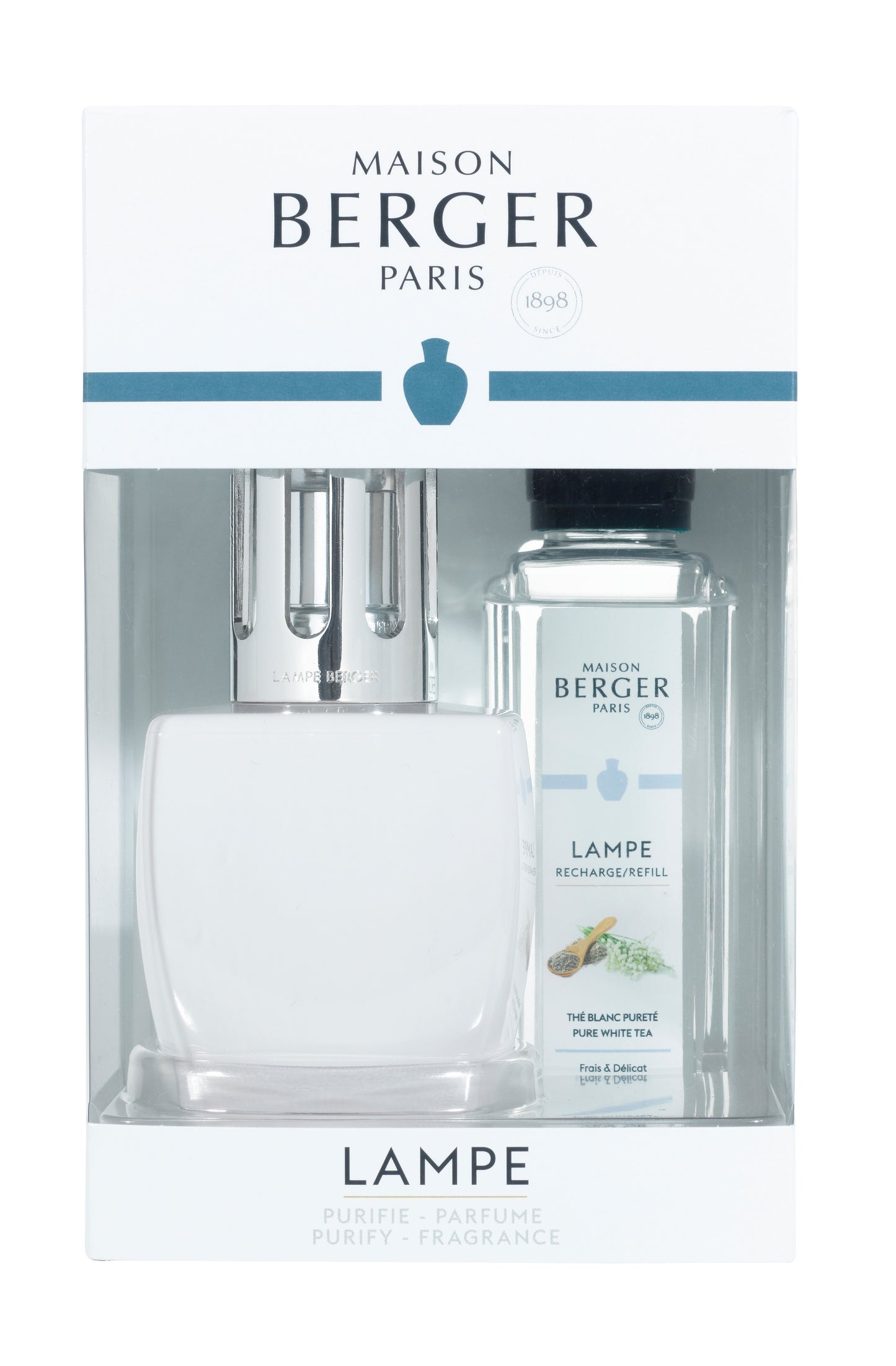 Lampe Berger - Cofanetto JUNE Blanche con 250ml Thé Blanc Pureté. MB-4742