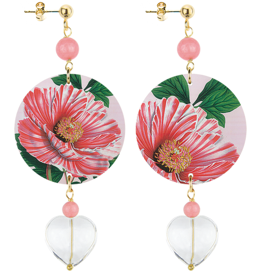 INLebole Orecchino Fiore Rosa Fondo Chiaro Piccolo