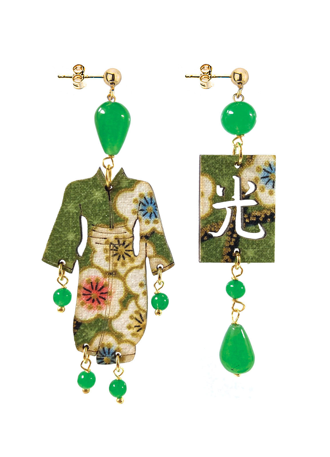 Lebole Orecchini Kimono Seta Piccolo Verde